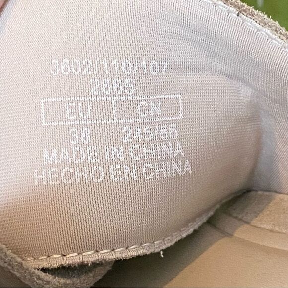 Zara Leather Suede Chunky Wood Heel Boho Hippie Sandals Size 38/ US 8 - Picture 12 of 14